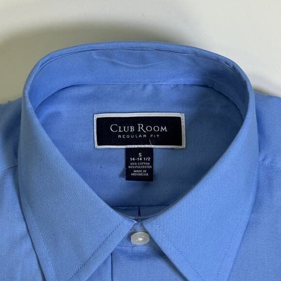 Club Room Men's Regular Fit Solid Dress Shirt, Yacht Blue small 14.5 neck $50 - Picture 7 of 7